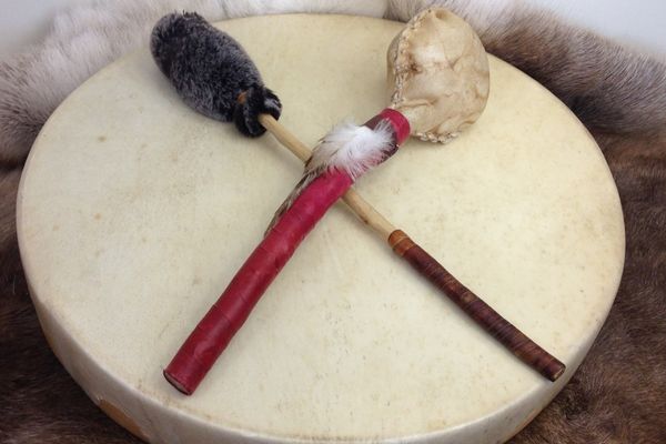 shamanic drum and rattle